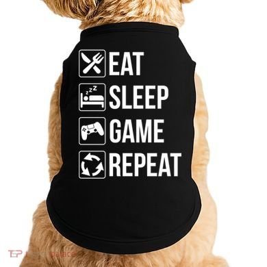 Funny Eat Sleep Game Repeat Gaming Funny Gift Funny Gift Doggie Tank