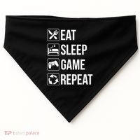 Funny Eat Sleep Game Repeat Gaming Funny Gift Funny Gift USA-Made Doggie Bandana thumb 0