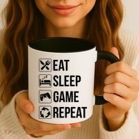 Funny Eat Sleep Game Repeat Gaming Funny Gift Funny Gift Coffee Mug thumb 3