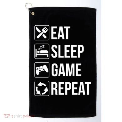 Funny Eat Sleep Game Repeat Gaming Funny Gift Funny Gift Golf Towel