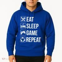 Funny Eat Sleep Game Repeat Gaming Funny Gift Funny Gift Hoodie thumb 2