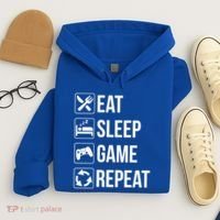 Funny Eat Sleep Game Repeat Gaming Funny Gift Funny Gift Hoodie thumb 4