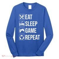Funny Eat Sleep Game Repeat Gaming Funny Gift Funny Gift Long Sleeve Shirt thumb 0
