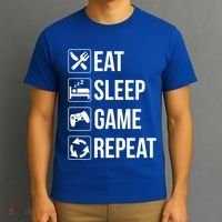 Funny Eat Sleep Game Repeat Gaming Funny Gift Funny Gift T-Shirt thumb 3