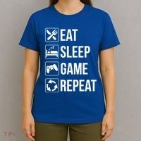 Funny Eat Sleep Game Repeat Gaming Funny Gift Funny Gift T-Shirt thumb 4