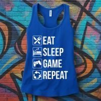 Funny Eat Sleep Game Repeat Gaming Funny Gift Funny Gift Women's Tank Top thumb 3