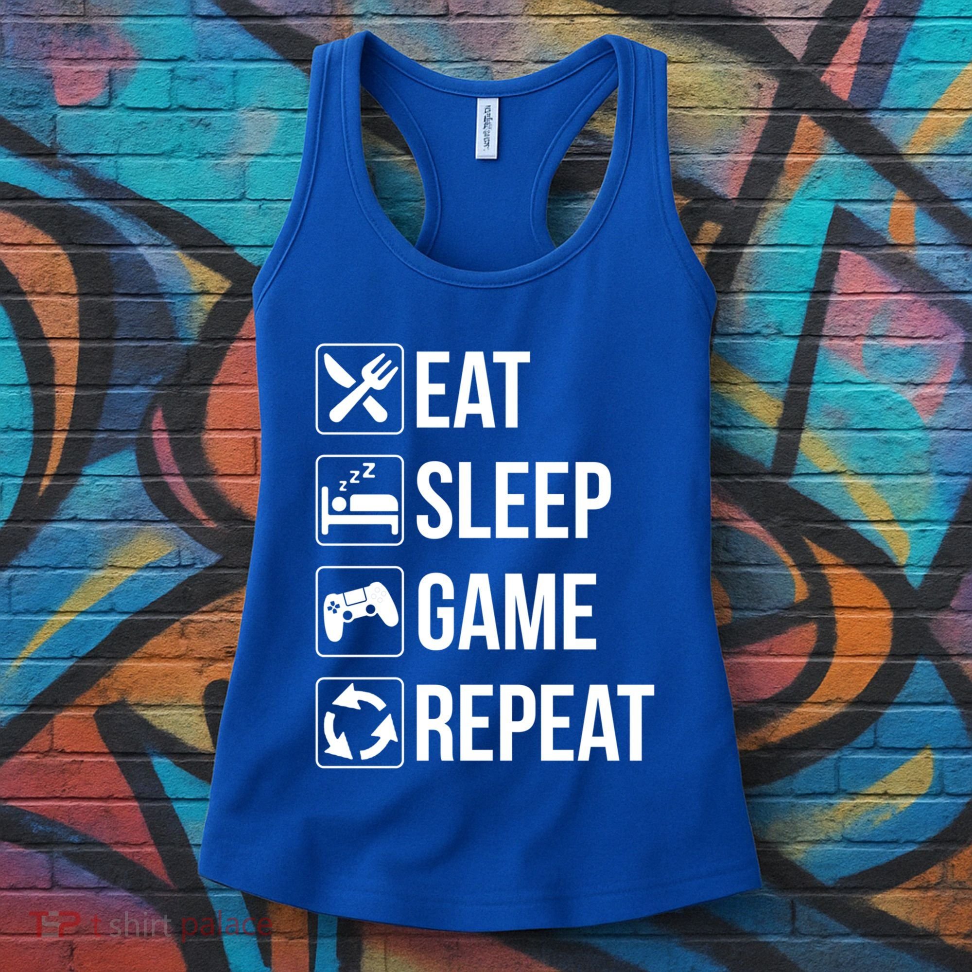 Funny Eat Sleep Game Repeat Gaming Funny Gift Funny Gift Women's Tank Top