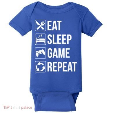 Funny Eat Sleep Game Repeat Gaming Funny Gift Funny Gift Baby Bodysuit
