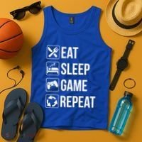 Funny Eat Sleep Game Repeat Gaming Funny Gift Funny Gift Tank Top thumb 4