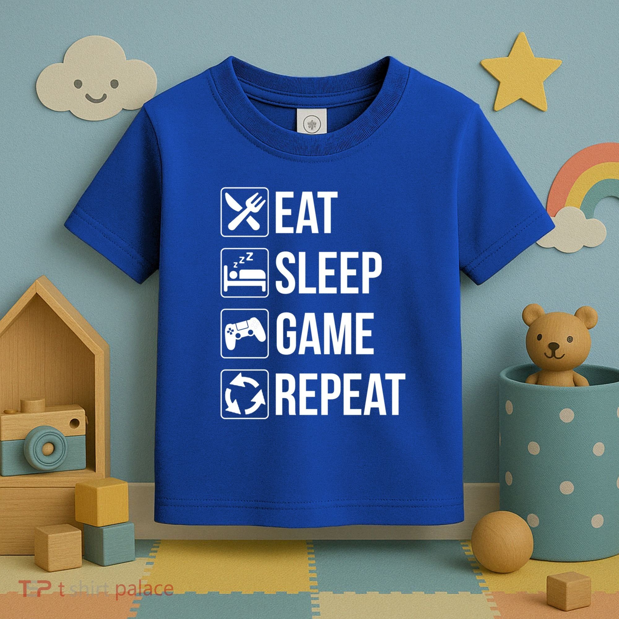 Funny Eat Sleep Game Repeat Gaming Funny Gift Funny Gift Toddler T-Shirt