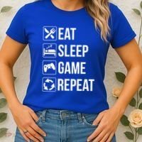 Funny Eat Sleep Game Repeat Gaming Funny Gift Funny Gift Women's T-Shirt thumb 2