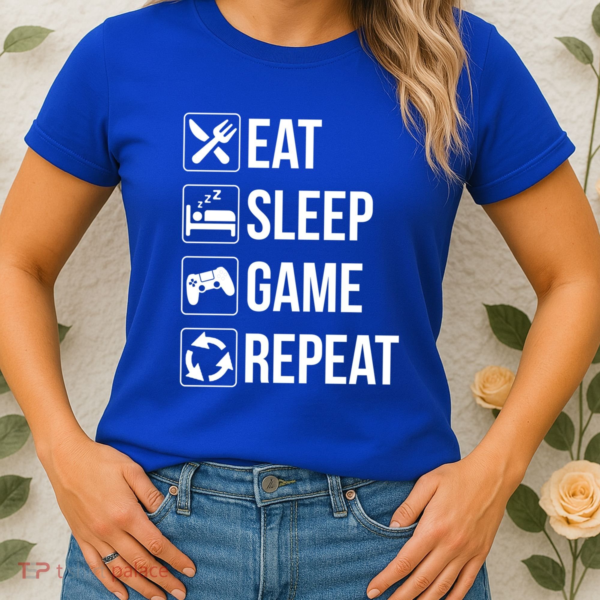 Funny Eat Sleep Game Repeat Gaming Funny Gift Funny Gift Women's T-Shirt