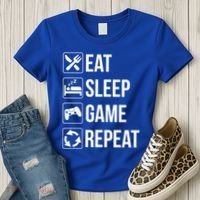 Funny Eat Sleep Game Repeat Gaming Funny Gift Funny Gift Women's T-Shirt thumb 3