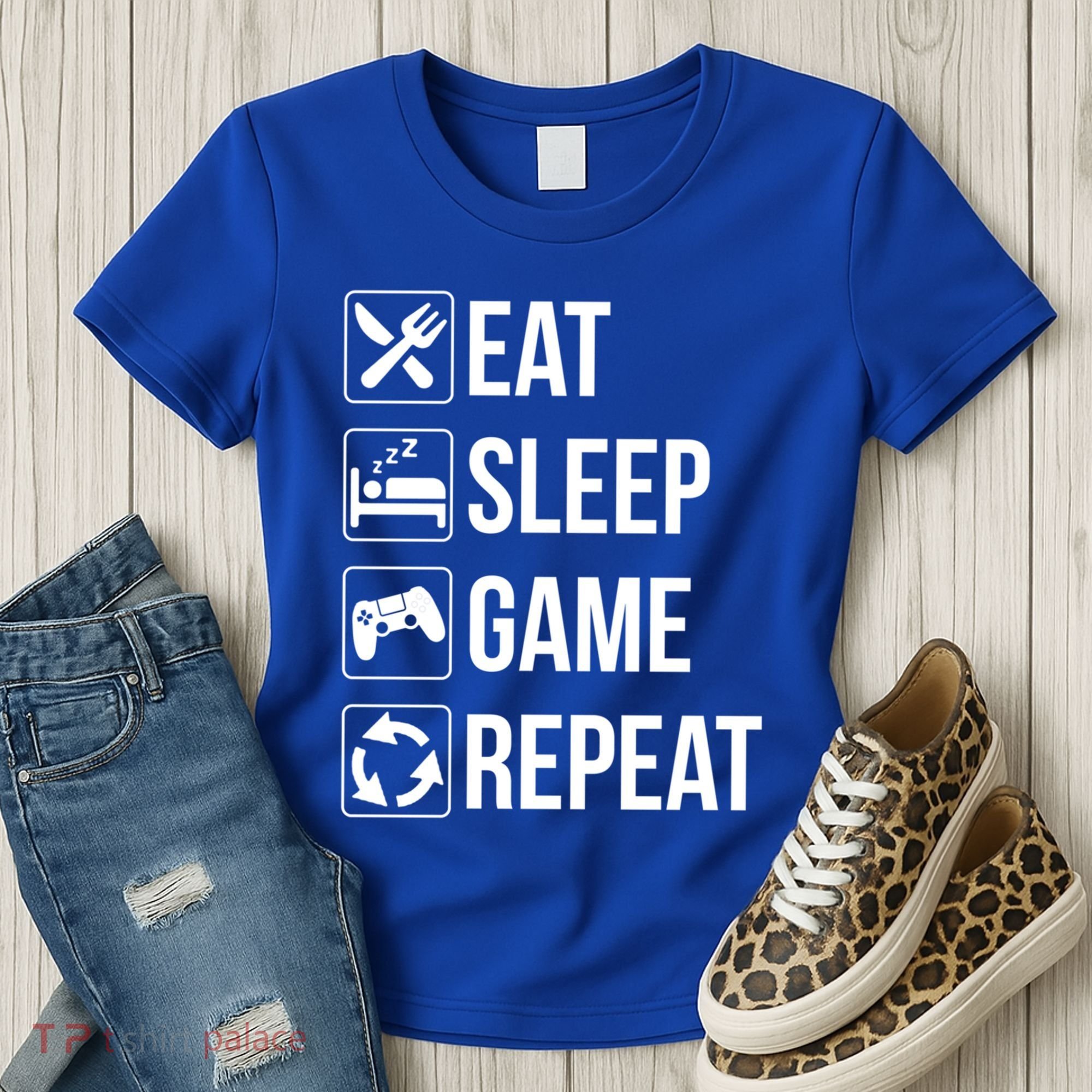 Funny Eat Sleep Game Repeat Gaming Funny Gift Funny Gift Women's T-Shirt