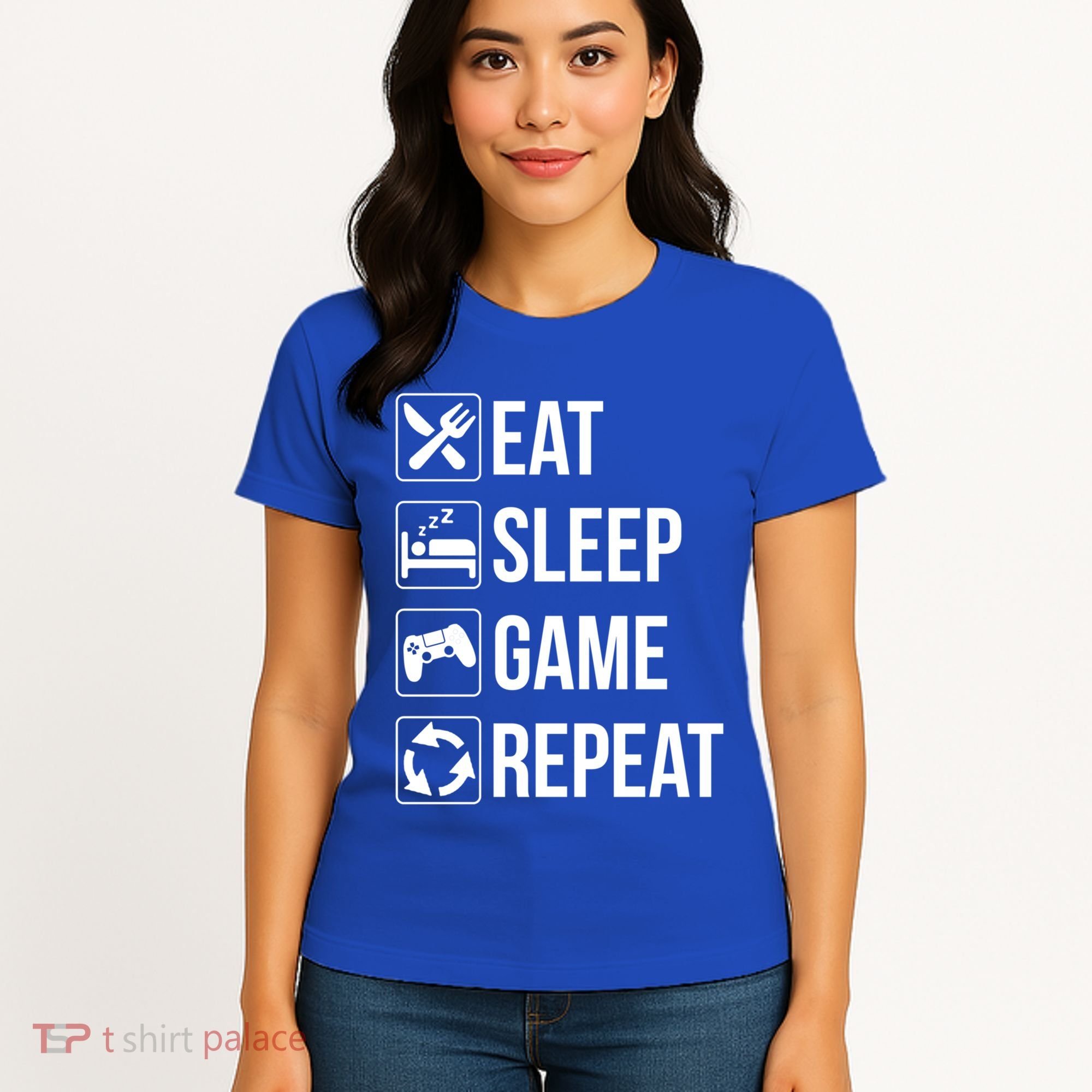 Funny Eat Sleep Game Repeat Gaming Funny Gift Funny Gift Women's T-Shirt