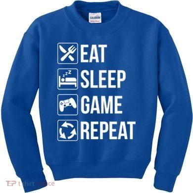 Funny Eat Sleep Game Repeat Gaming Funny Gift Funny Gift Kids Sweatshirt
