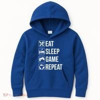 Funny Eat Sleep Game Repeat Gaming Funny Gift Funny Gift Kids Hoodie thumb 0