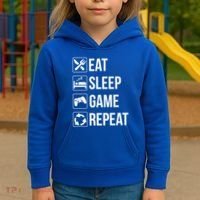 Funny Eat Sleep Game Repeat Gaming Funny Gift Funny Gift Kids Hoodie thumb 3