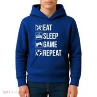 Funny Eat Sleep Game Repeat Gaming Funny Gift Funny Gift Kids Hoodie thumb 4