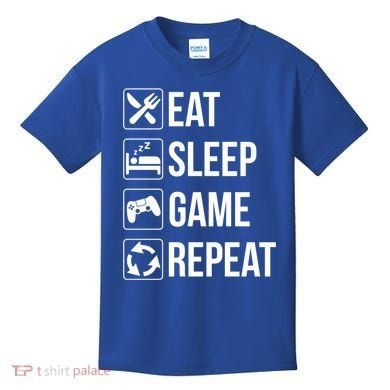 Funny Eat Sleep Game Repeat Gaming Funny Gift Funny Gift Kids T-Shirt