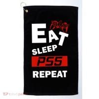 Funny Eat Sleep Ps5 Repeat Gift For Lover Video Game Great Gift Golf Towel thumb 0