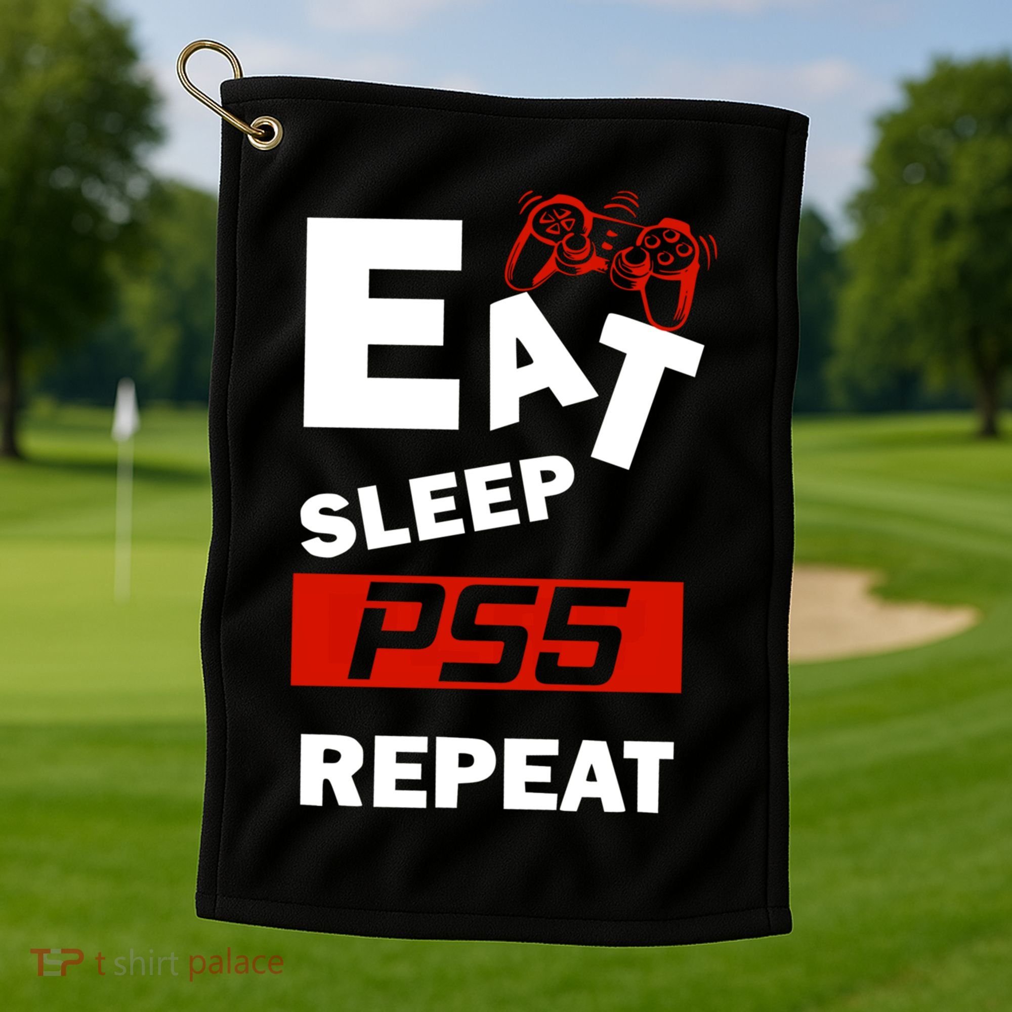 Funny Eat Sleep Ps5 Repeat Gift For Lover Video Game Great Gift Golf Towel