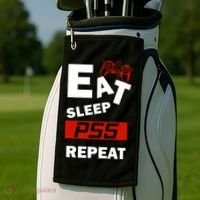 Funny Eat Sleep Ps5 Repeat Gift For Lover Video Game Great Gift Golf Towel thumb 2