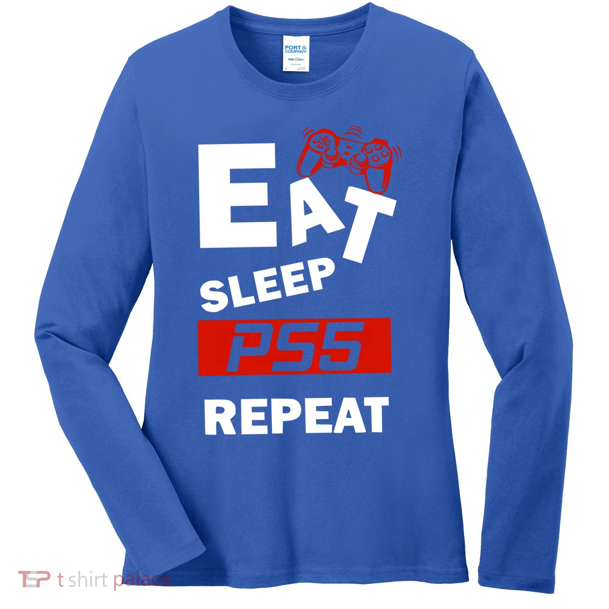 Funny Eat Sleep Ps5 Repeat Gift For Lover Video Game Great Gift Women's Long Sleeve Shirt