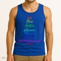 Funny Eat Sleep Audition Rehearse Freak Out Kill It Repeat Gift Tank Top thumb 3