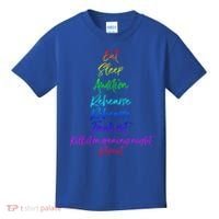Funny Eat Sleep Audition Rehearse Freak Out Kill It Repeat Gift Kids T-Shirt thumb 0