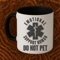 Funny Emotional Support Human Do Not Pet Coffee Mug thumb 2