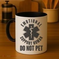 Funny Emotional Support Human Do Not Pet Coffee Mug thumb 4