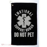 Funny Emotional Support Human Do Not Pet Golf Towel thumb 0