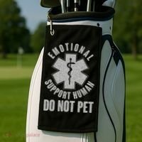 Funny Emotional Support Human Do Not Pet Golf Towel thumb 2