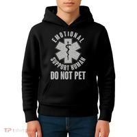 Funny Emotional Support Human Do Not Pet Kids Hoodie thumb 4
