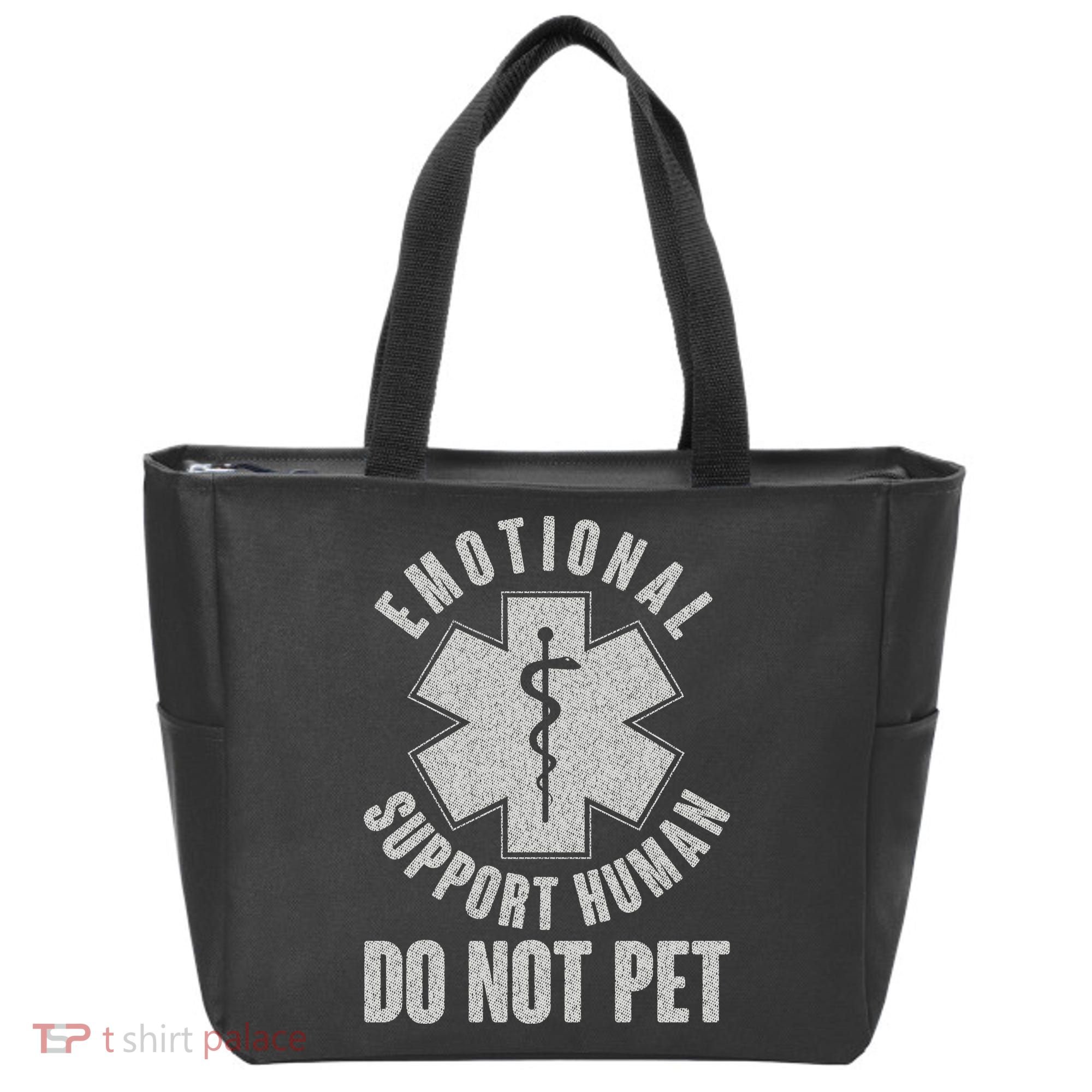 Funny Emotional Support Human Do Not Pet Tote Bag