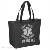 Funny Emotional Support Human Do Not Pet Tote Bag thumb 2