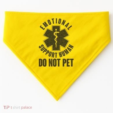 Funny Emotional Support Human Do Not Pet USA-Made Doggie Bandana
