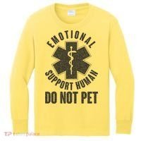 Funny Emotional Support Human Do Not Pet Kids Long Sleeve Shirt thumb 0