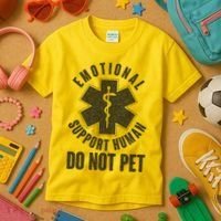 Funny Emotional Support Human Do Not Pet Kids T-Shirt thumb 3