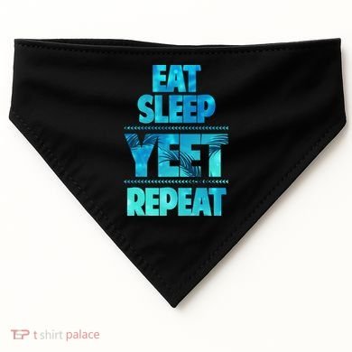 Funny Eat Sleep Yeet Repeat USA-Made Doggie Bandana