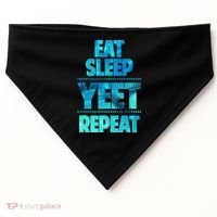 Funny Eat Sleep Yeet Repeat USA-Made Doggie Bandana thumb 0