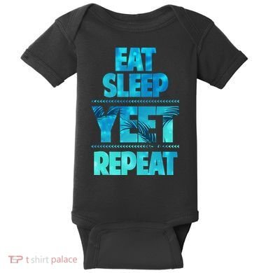 Funny Eat Sleep Yeet Repeat Baby Bodysuit