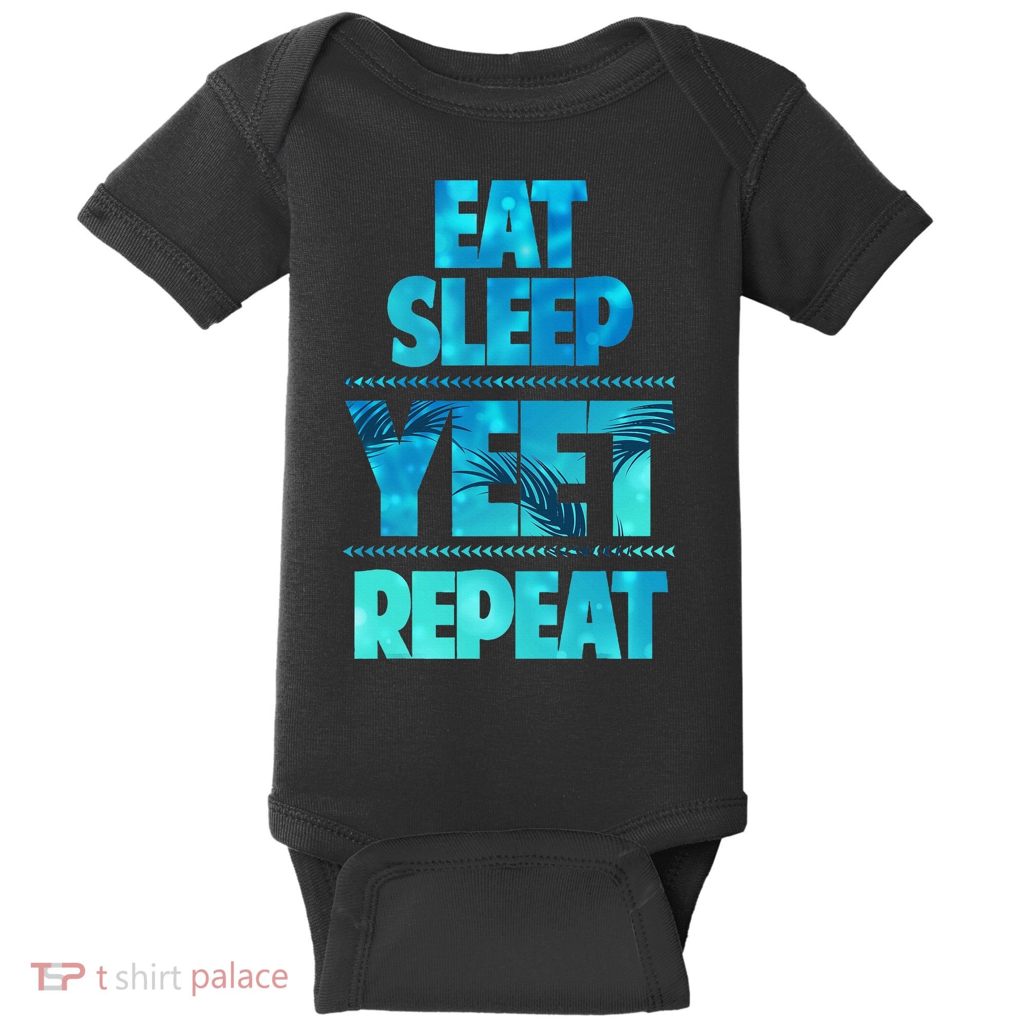 Funny Eat Sleep Yeet Repeat Baby Bodysuit