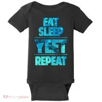 Funny Eat Sleep Yeet Repeat Baby Bodysuit thumb 0