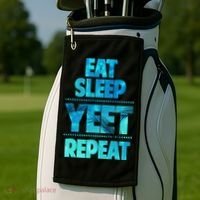 Funny Eat Sleep Yeet Repeat Golf Towel thumb 2
