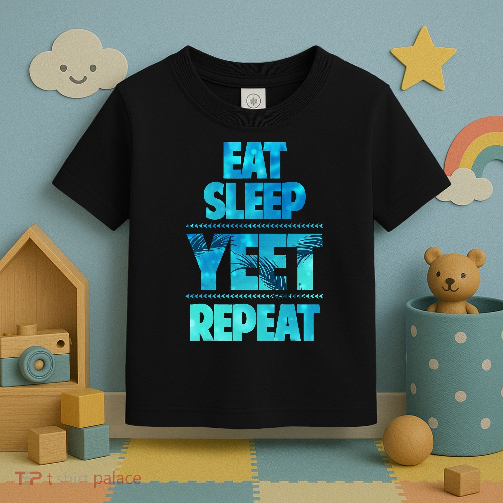 Funny Eat Sleep Yeet Repeat Toddler T-Shirt