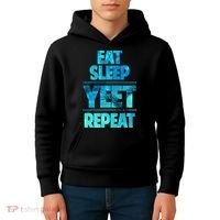 Funny Eat Sleep Yeet Repeat Kids Hoodie thumb 4