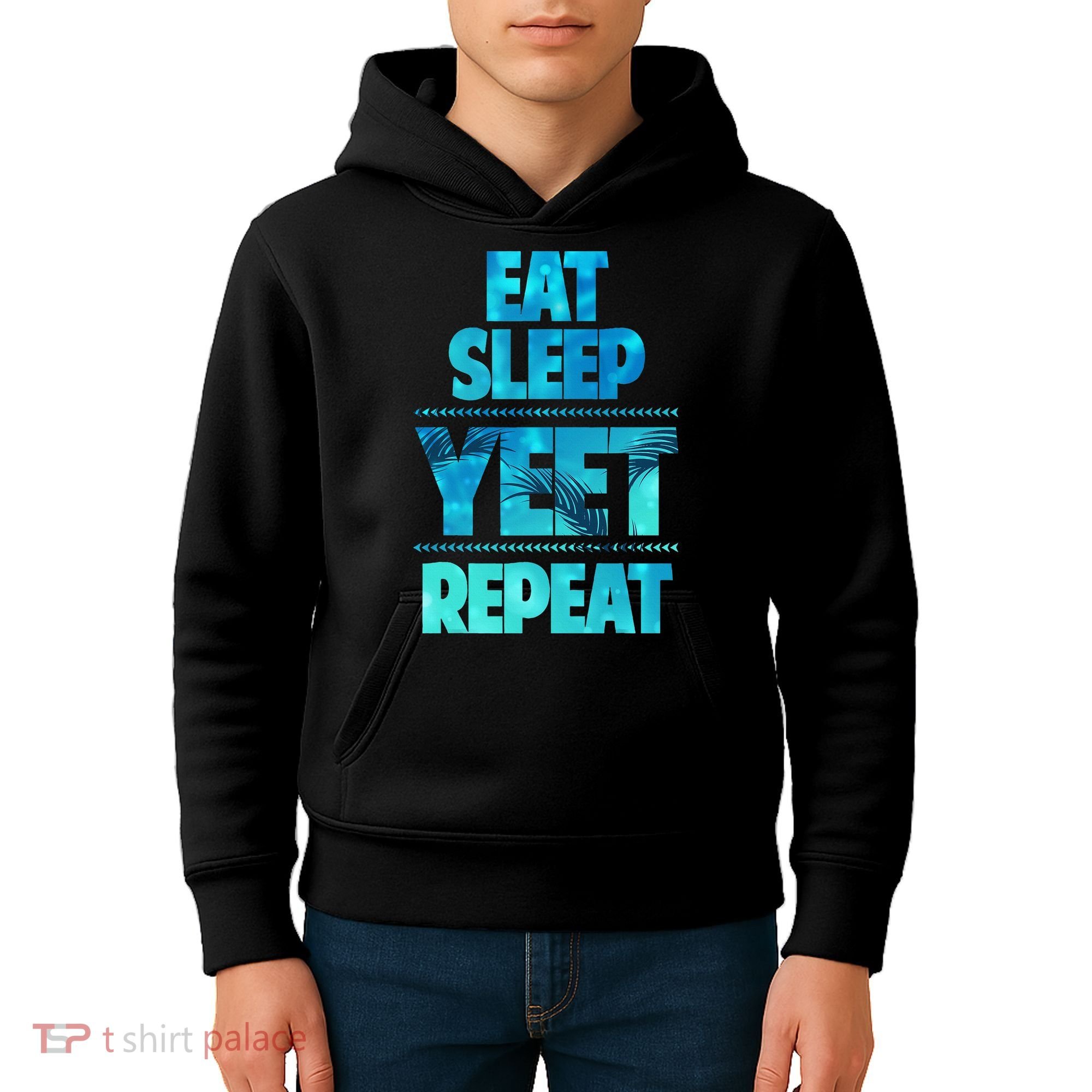 Funny Eat Sleep Yeet Repeat Kids Hoodie