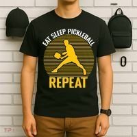 Funny Eat Sleep Pickleball Repeat Sport Gift Pickleball Player T-Shirt thumb 6